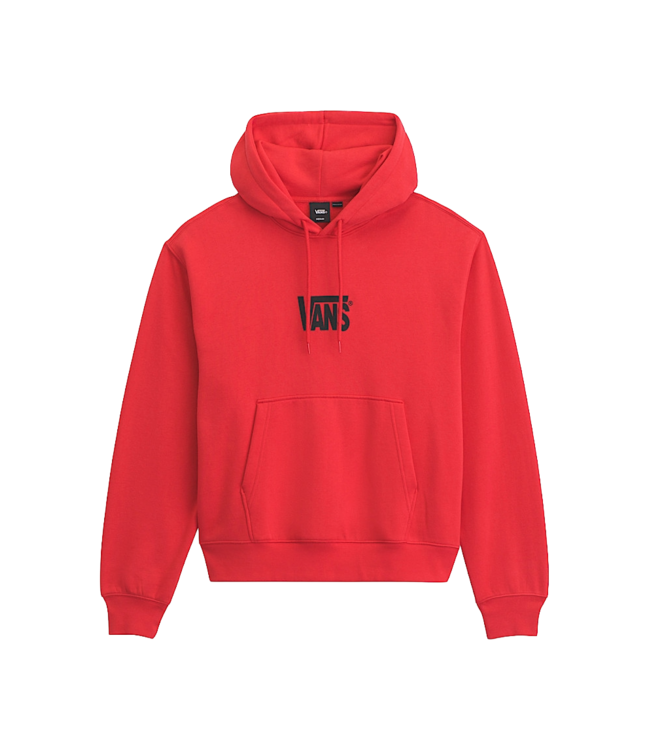 VANS MENS STRETCH LOGO PULLOVER HOODIE CRIMSON HAZE