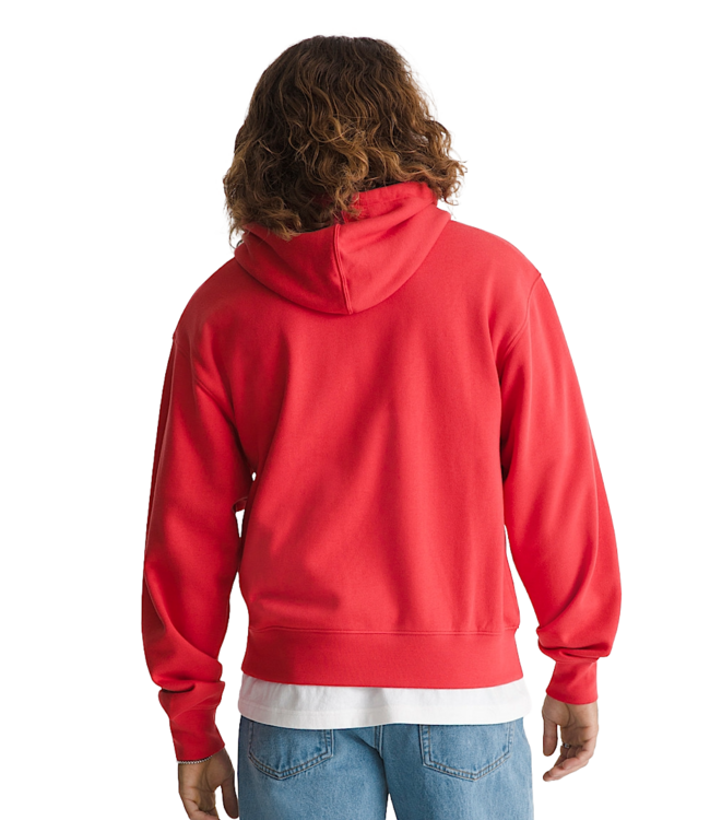 VANS MENS STRETCH LOGO PULLOVER HOODIE CRIMSON HAZE