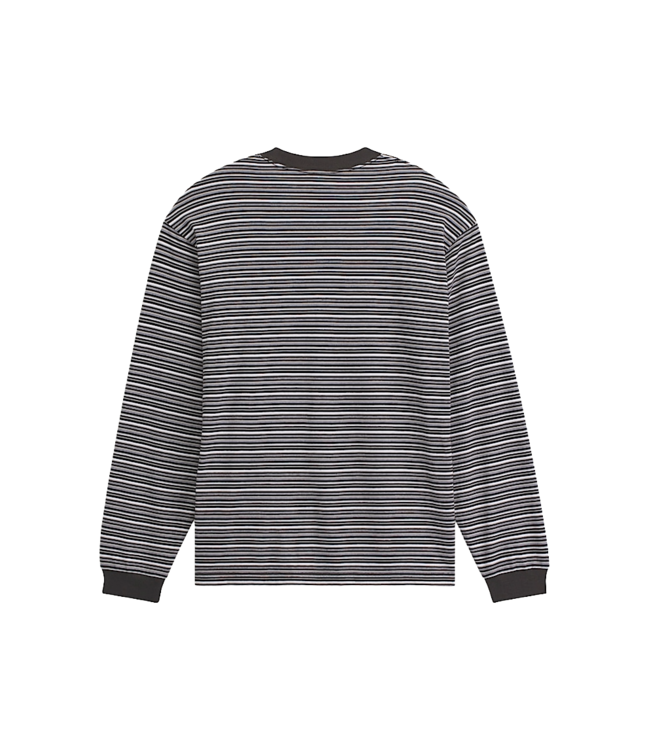VANS MENS WESLEY STRIPE LONG SLEEVE KNIT SHIRT FADED BLACK