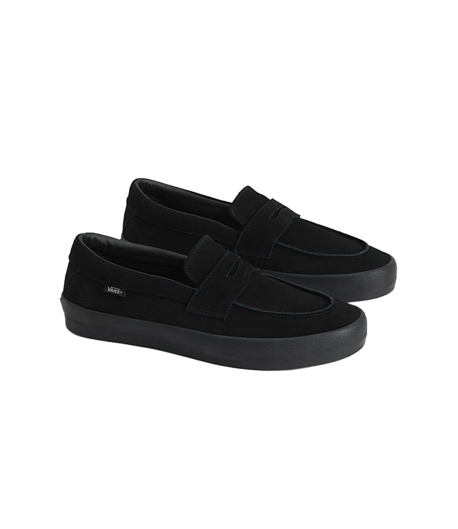 VANS MENS SKATE LOAFER SUEDE SHOE BLACK/BLACK