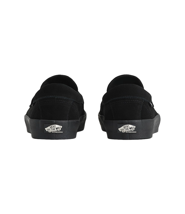 VANS MENS SKATE LOAFER SUEDE SHOE BLACK/BLACK