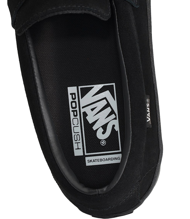 VANS MENS SKATE LOAFER SUEDE SHOE BLACK/BLACK