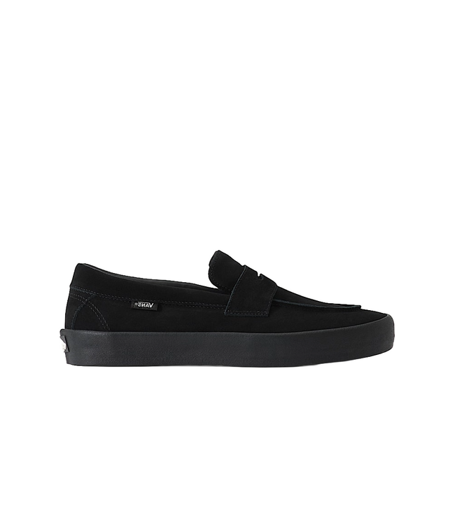 VANS MENS SKATE LOAFER SUEDE SHOE BLACK/BLACK