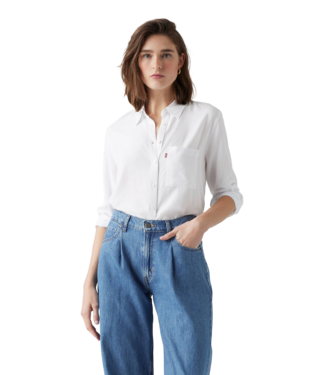 LEVIS WOMENS DARLENE UTILITY LONG SLEEVE SHIRT (025) RIVINGTON STRIPE