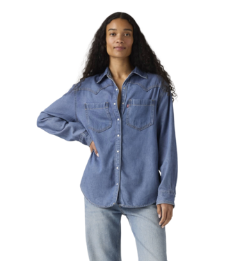 LEVIS WOMENS TEODORA WESTERN LONG SLEEVE SHIRT (006) GOING STEADY