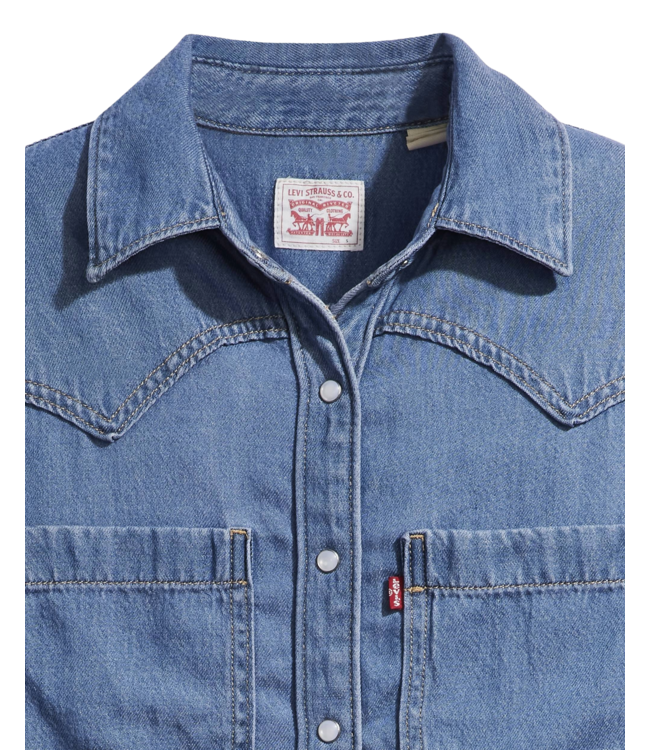 LEVIS WOMENS TEODORA WESTERN LONG SLEEVE SHIRT (006) GOING STEADY