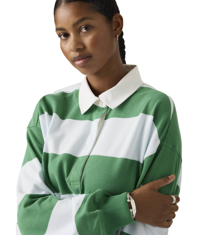 LEVIS WOMENS REENIE RUGBY LONG SLEEVE (002) KATIE STRIPE COUNTRY