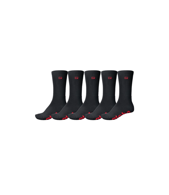 GLOBE MENS OG LOGO HI CREW SOCKS 5 PACK BLACK