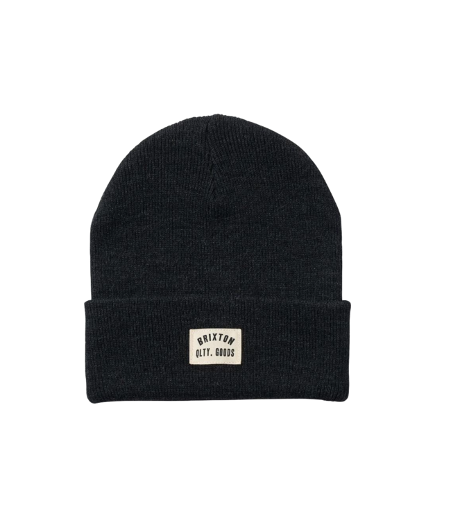 BRIXTON WOODBURN WATCH CAP BEANIE WASHED BLACK