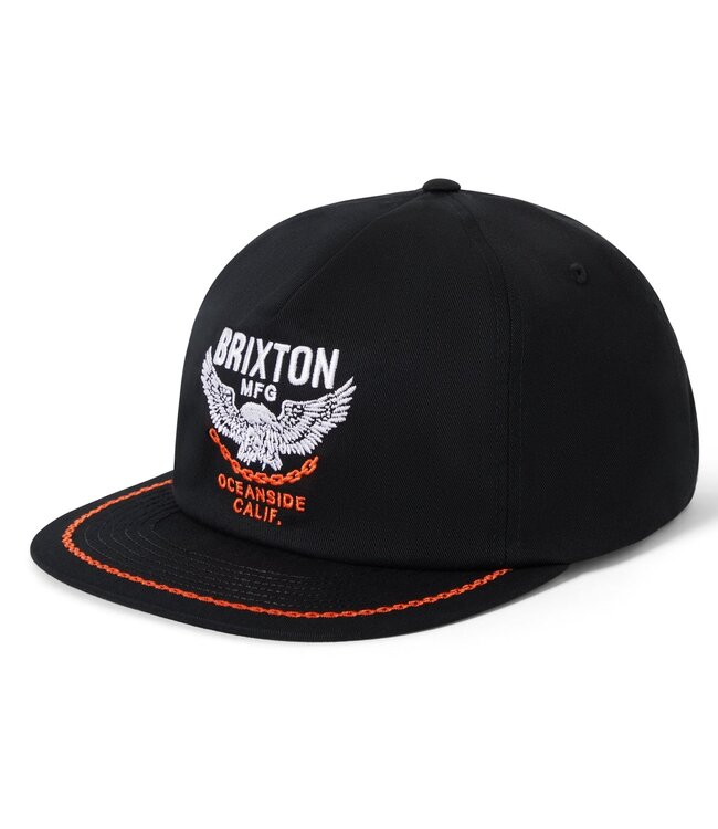 BRIXTON MENS WALLER HP SNAPBACK HAT BLACK