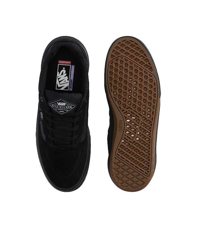 VANS MENS SKATE KYLE WALKER WAFFLECUP SHOES (1OJ) BLACKOUT