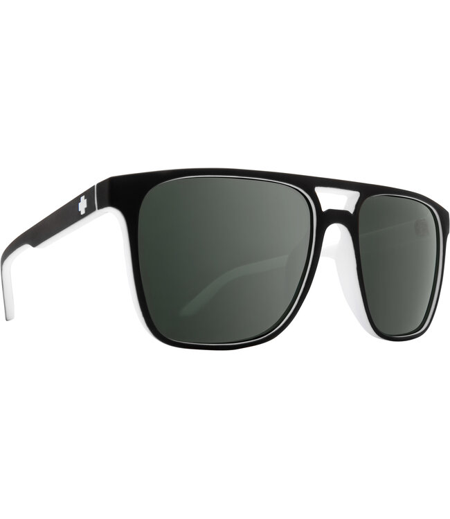 SPY CZAR WHITEWALL SUNGLASSES w/ HD PLUS GREY GREEN PLATINUM SPEC MIRROR