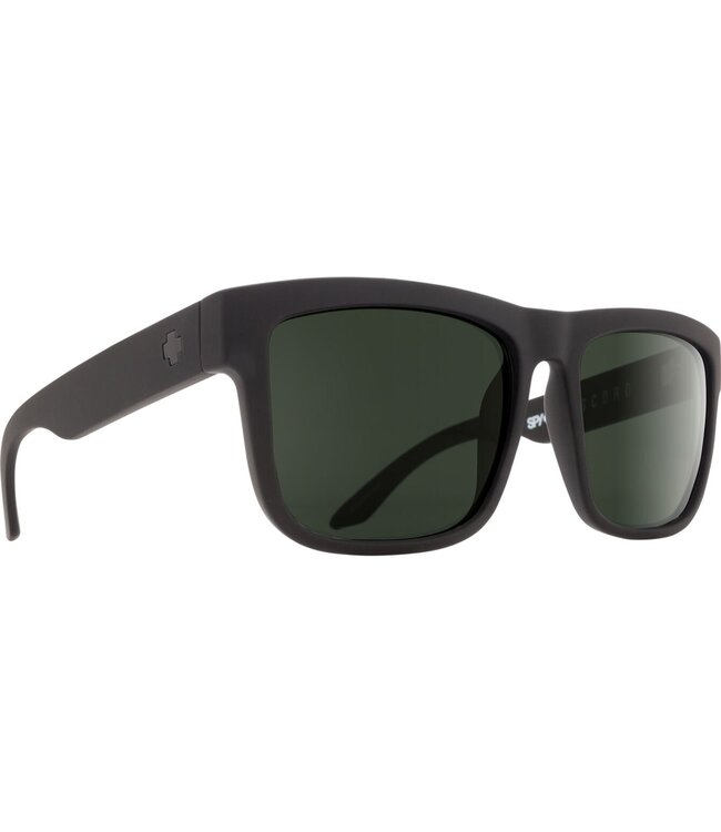 SPY DISCORD SOFT MATTE BLACK SUNGLASSES w/ HAPPY GREY GREEN