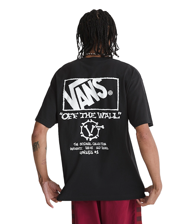 VANS MENS CIRCLE BONES SHORT SLEEVE TEE BLACK