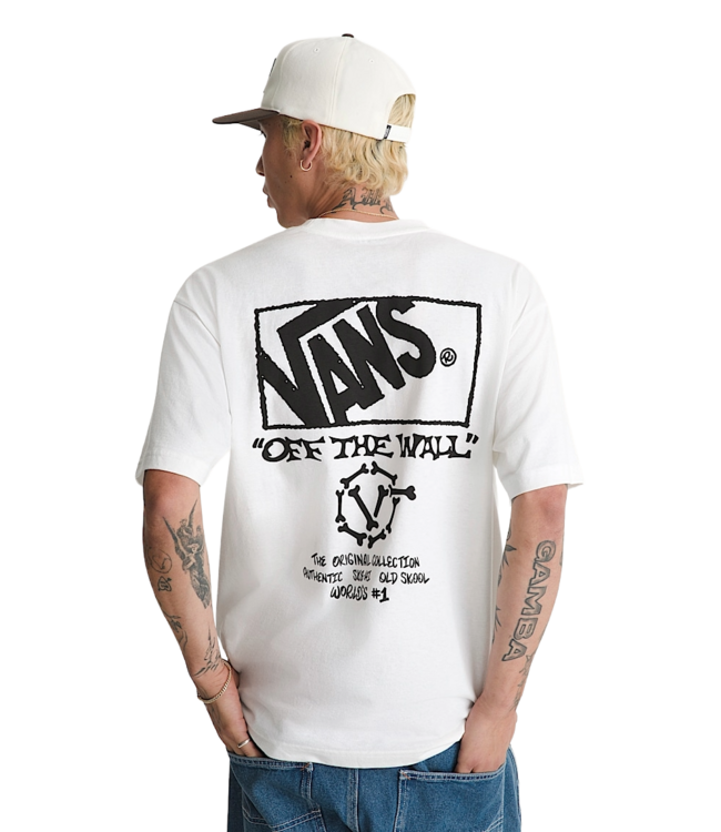 VANS MENS CIRCLE BONES SHORT SLEEVE TEE WHITE