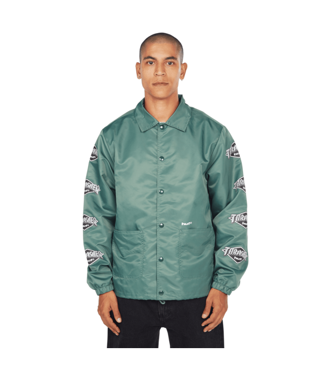 HUF X THRASHER MENS LOGO JACKET FOREST GREEN