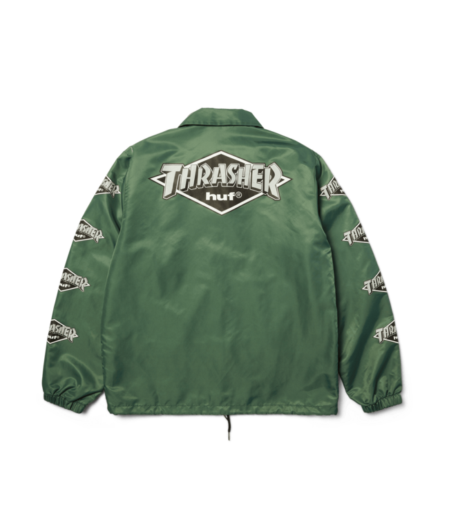 HUF X THRASHER MENS LOGO JACKET FOREST GREEN