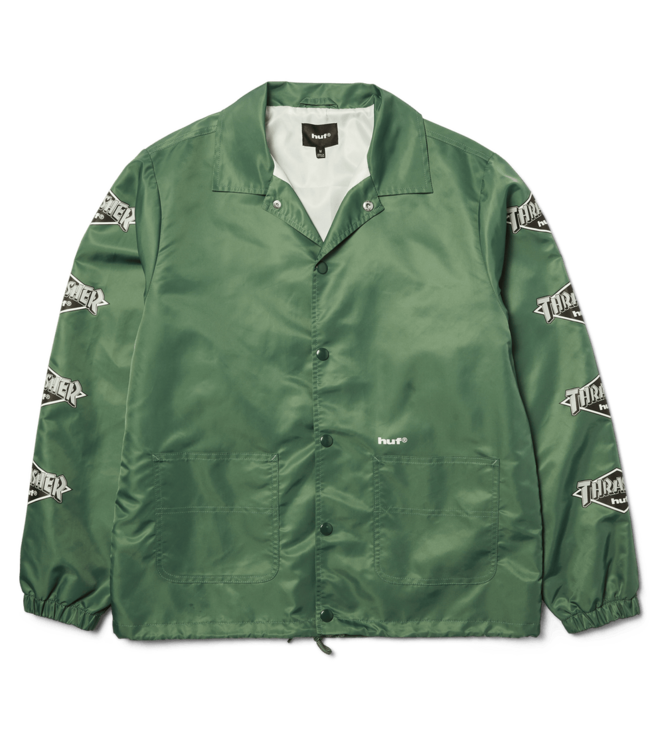 HUF X THRASHER MENS LOGO JACKET FOREST GREEN
