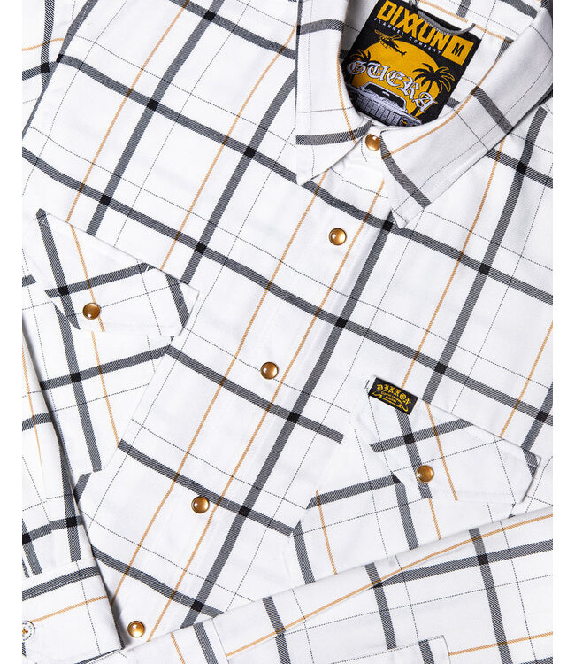 DIXXON MENS GUERA 2.0 LONG SLEEVE FLANNEL WHITE/BLACK