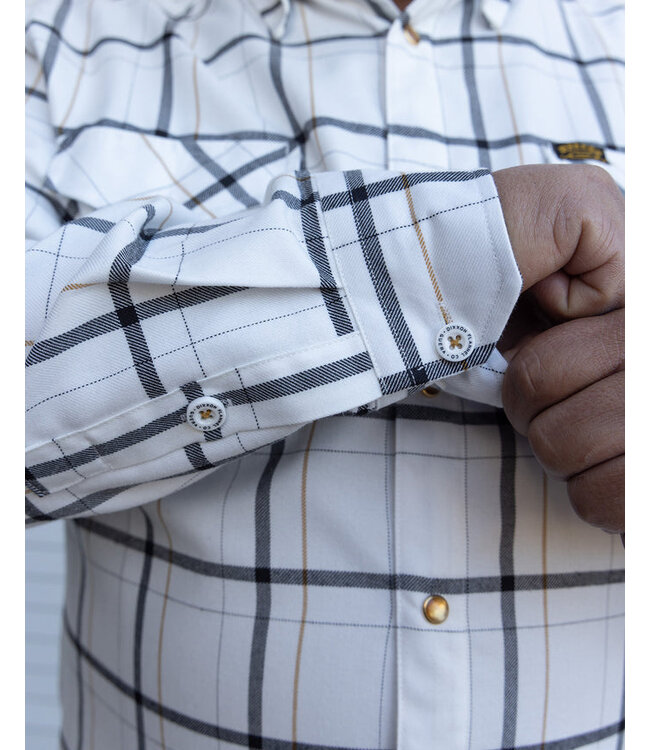 DIXXON MENS GUERA 2.0 LONG SLEEVE FLANNEL WHITE/BLACK