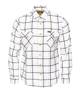 DIXXON DIXXON MENS GUERA 2.0 LONG SLEEVE FLANNEL WHITE/BLACK