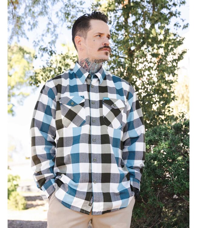 DIXXON MENS HOWARD FLANNEL HO25 BLACK/BLUE