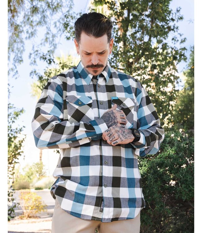 DIXXON MENS HOWARD FLANNEL HO25 BLACK/BLUE