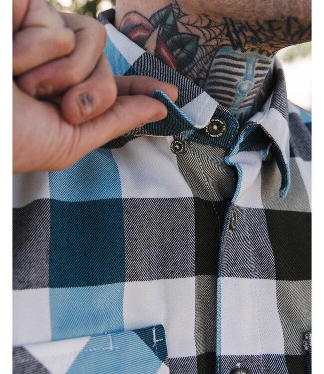 DIXXON MENS HOWARD FLANNEL HO25 BLACK/BLUE