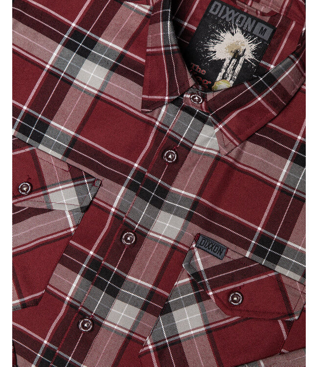 DIXXON MENS THE MEG LONG SLEEVE FLANNEL BURGUNDY/BLACK