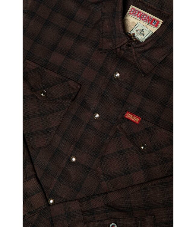 DIXXON MENS TOBACCO LONG SLEEVE FLANNEL BROWN