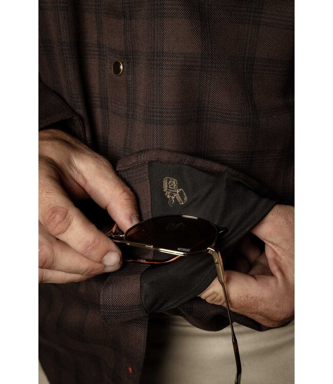 DIXXON MENS TOBACCO LONG SLEEVE FLANNEL BROWN