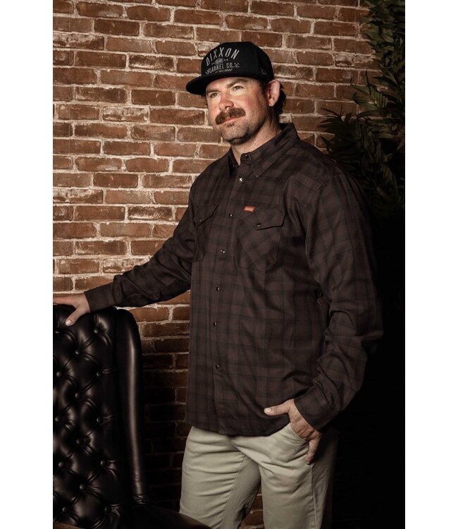 DIXXON MENS TOBACCO LONG SLEEVE FLANNEL BROWN