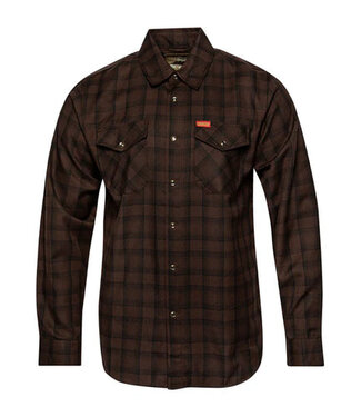 DIXXON DIXXON MENS TOBACCO LONG SLEEVE FLANNEL BROWN