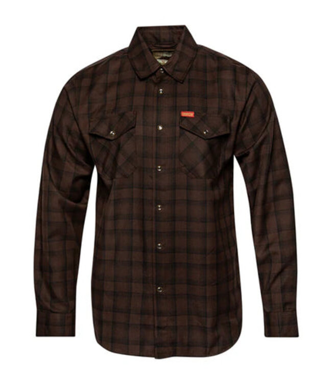 DIXXON MENS TOBACCO LONG SLEEVE FLANNEL BROWN