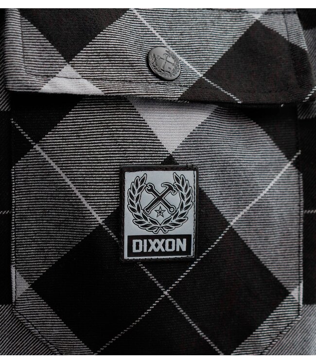 DIXXON MENS NIGHT SHIFT SHERPA FLANNEL JACKET HO25 GREY/BLACK