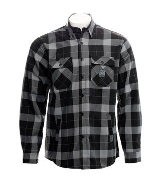 DIXXON DIXXON MENS NIGHT SHIFT SHERPA FLANNEL JACKET GREY/BLACK