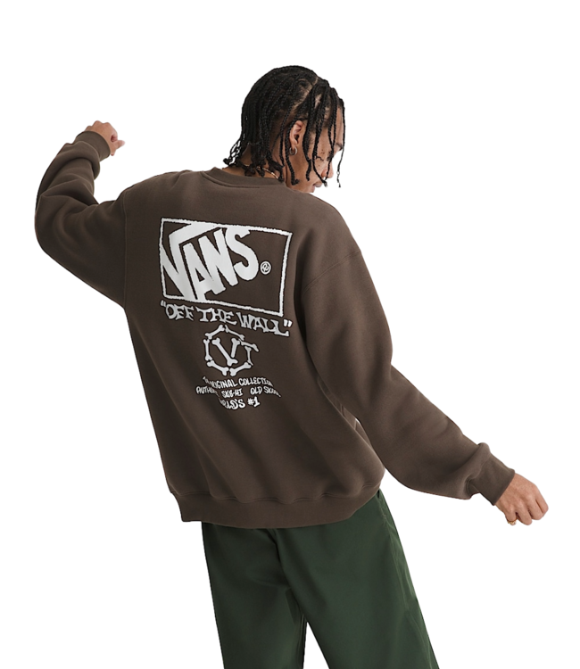 VANS MENS CIRCLE BONES FORMULA SWEATER (EMP) COAL BROWN