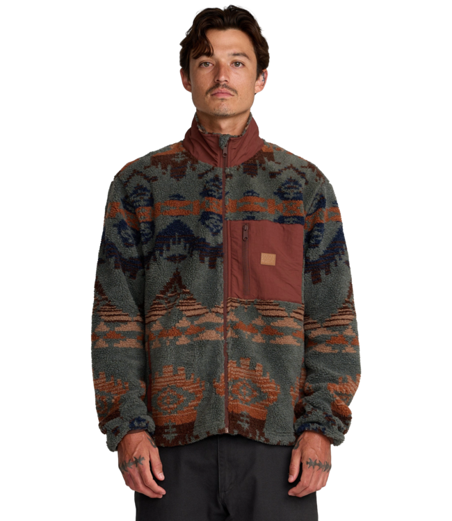 RVCA MENS JACUMBA SHERPA ZIP MULTI
