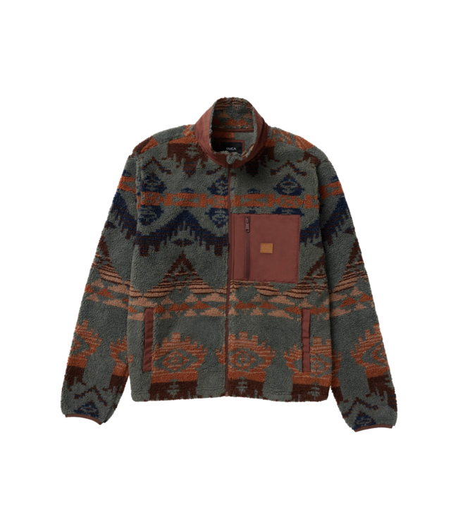 RVCA MENS JACUMBA SHERPA ZIP MULTI