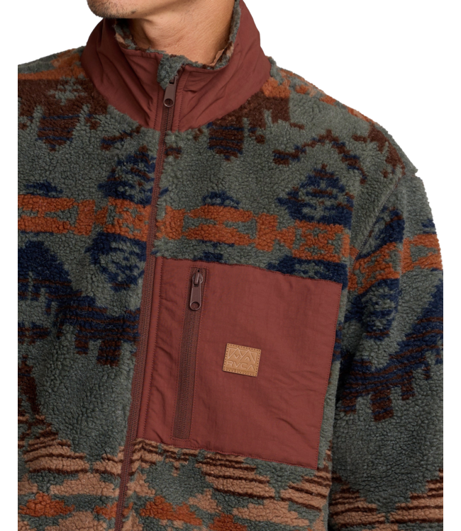 RVCA MENS JACUMBA SHERPA ZIP MULTI
