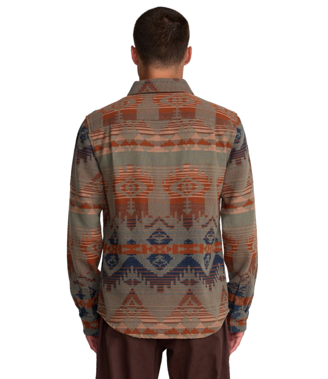 RVCA MENS DAYSHIFT BLANKET LONG SLEEVE FLANNEL MULTI