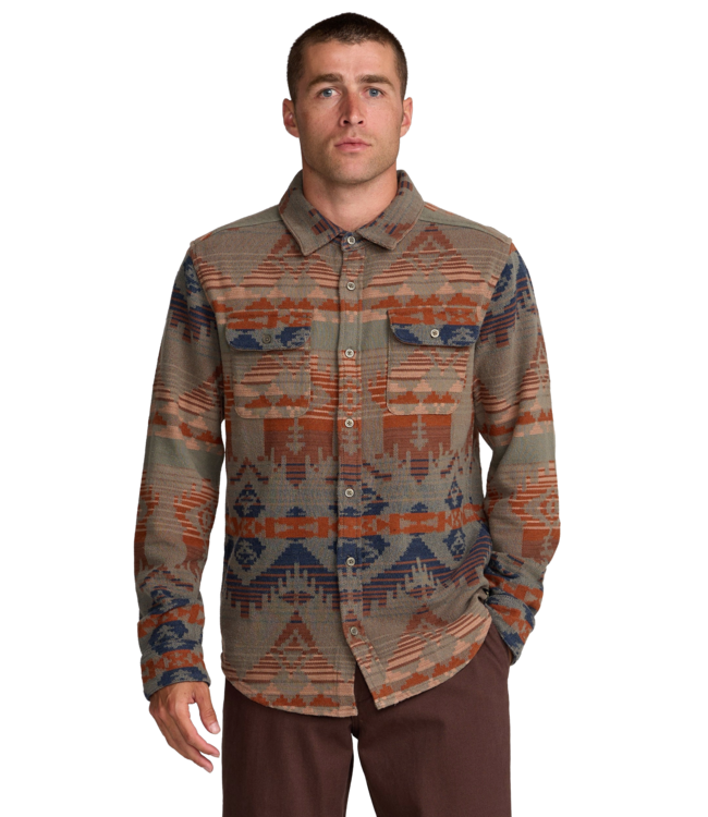 RVCA MENS DAYSHIFT BLANKET LONG SLEEVE FLANNEL MULTI