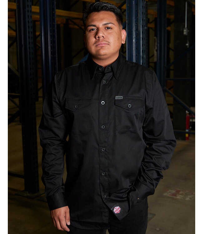 DIXXON MENS WORKFORCE LONG SLEEVE SHIRT BLACK