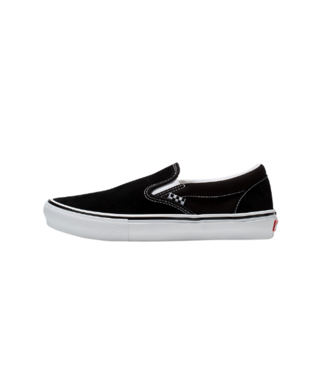 VANS MENS SKATE SLIP-ON SHOES BLACK/WHITE