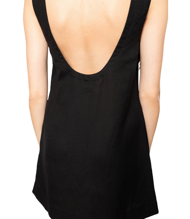 TEAMLTD WOMENS SCOOP BACK MINI DRESS BLACK