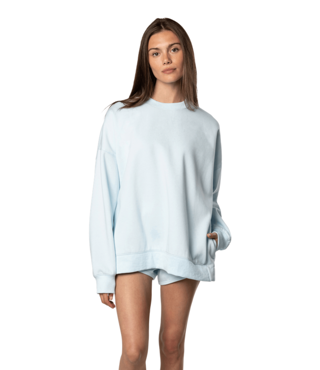 TEAMLTD WOMENS OVERSIZED CREW SWEATER ICE BLUE