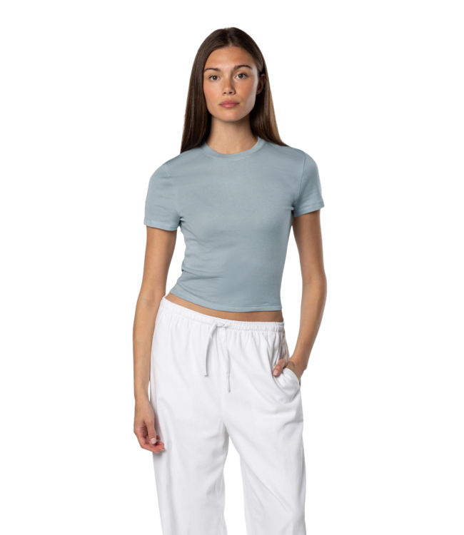 TEAMLTD WOMENS BABY SHORT SLEEVE TEE BLUE