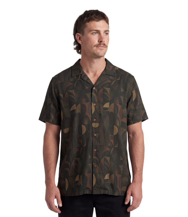 TEAMLTD MENS VICE SHORT SLEEVE SHIRT JUNGLE NOIR