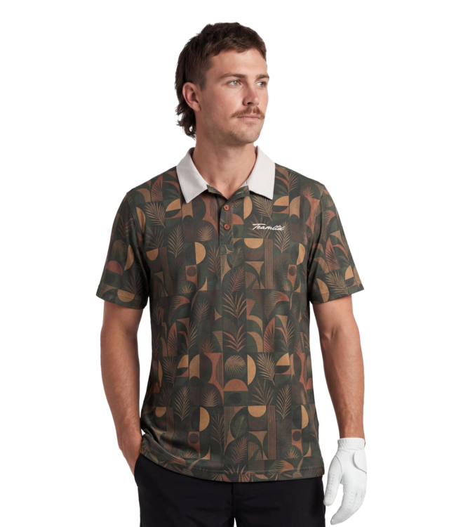 TEAMLTD MENS PAR-TEE SHORT SLEEVE POLO JUNGLE NOIR