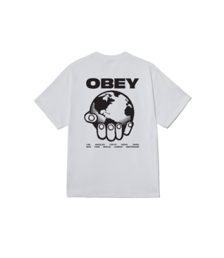 OBEY OBEY MENS HELPING HAND SHORT SLEEVE TEE WHITE